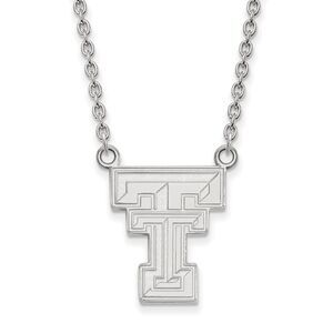 Sterling Silver Texas Tech U Large 'TT' Pendant Necklace